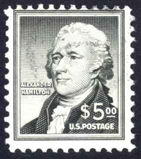 USA Sc# 1053 Used 1954-1968 $5 Alexander Hamilton