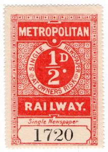 (I.B) Metropolitan Railway : Newspaper Parcel ½d 