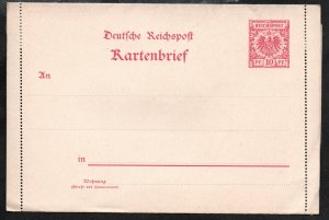 1897 Germany Letter Card Perf. 14 A1b Mint