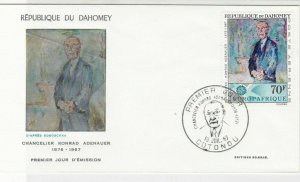 Rep du Dahomey 1967 Chanclr. Konrad Adenauer SloganCancel Stamps Cover FDC 29079