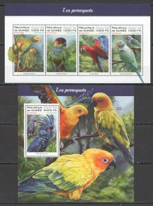 HM0036 2018 GUINEA PARROTS BIRDS FAUNA #12920-3+BL2880 MNH