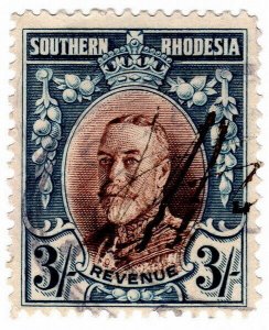 (I.B) Southern Rhodesia Revenue : Duty Stamp 3/-