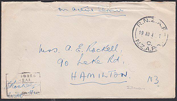 NEW ZEALAND FORCES IN SOLOMON IS 1944 cover RNZAF / C / NZAPO cds..........55013