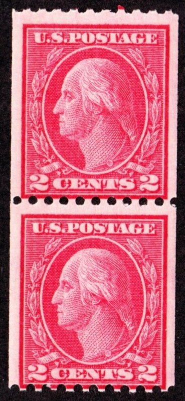 US 450 2c Washington Mint Pair F OG NH SCV $65 (001)