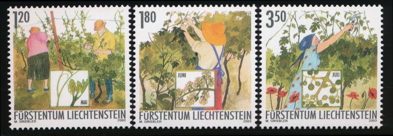 LIECHTENSTEIN 1253-1255 MINT NH WINE