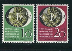 Germany B318-19 Mi 141-42 Philatelic Expo MNH VF 1951 SCV $70.00