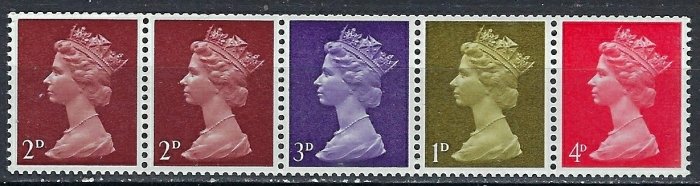 Great Britain MH7f MNH 1967 Coil Strip (ak2845)
