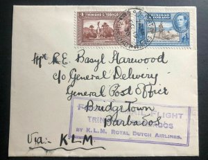 1938 Port Spain Trinidad & Tobago First Flight Cover FFC To Bridgetown Barbados