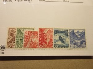 SWITZERLAND Scott 316-321 (318 is MLH) MINT NEVER HINGED Lot12 Cat $42.20