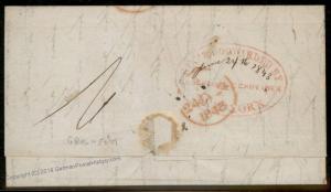 USA 1843 London NY Grosheim Schreiber Forwarding Agent England Cover Ship  92209