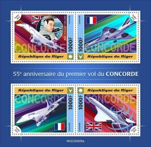 NIGER 2023 55th ANNIVERSARY OF THE CONCORDE'S FIRST  FLIGHT SHEET MINT NH