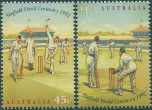 Australia 1992 SG1381-1382 Sheffield Shield Cricket set MNH