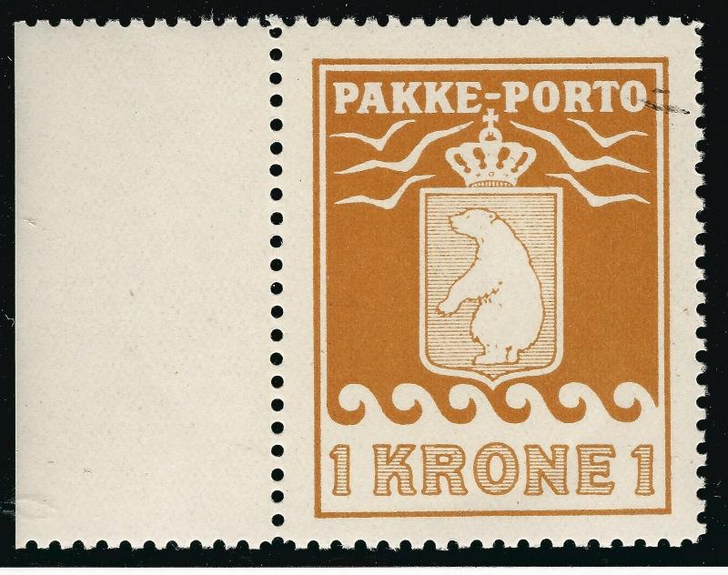 Greenland 1 KR Pakke - Porto Sc Q11 VF+ MNH w/selvage SCV $125...Hard to Find!