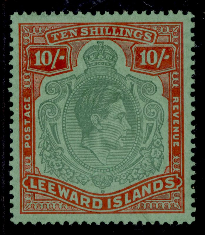 LEEWARD ISLANDS GVI SG113c, 10 deep green & dp vermilion/green, M MINT. Cat £100