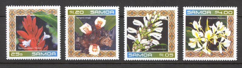 Samoa Sc# 1024-1027 MNH 2002 Ginger Flowers