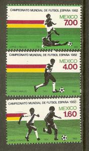 Mexico, Scott #'s 1278-1280, 1982 World Cup, MNH