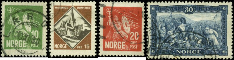 Norway  Scott #150 - #153 Complete Set of 4 Used