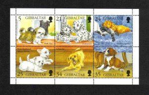 Gibraltar MNH S/S SG 767 Domestic Dogs 1996