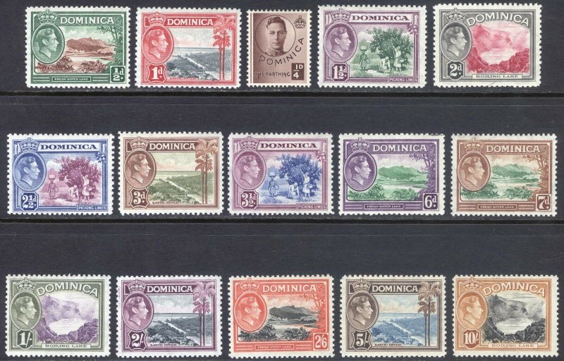 Dominica 1938 1/2d-10s Pictorial SG 99-109 Scott 97-111 VLMM/MVLH Cat £70($98)