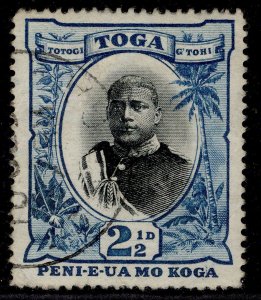 TONGA QV SG43a, 2½d black & blue, FINE USED. Cat £65. CDS NO FRACTION BAR