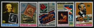 Burundi 565-9, C272 MNH Stamp on Stamp, Rowland Hill, Flag, Aircraft, Ship
