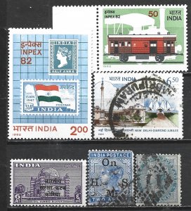 COLLECTION LOT 21054 INDIA  6 MNH/USED STAMPS 1855+ CV+$19