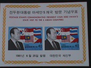 ​KOREA-1981 PRESIDENT CHUN VISITING TO ASIAN 5 COUNTRIES-IMPERF-:MNH S/S- VF