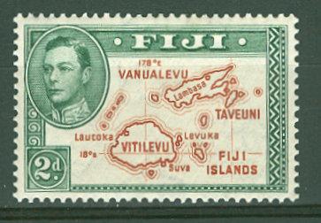 Fiji # 120  George VI - 2d Map  No 180    (1) Unused VLH