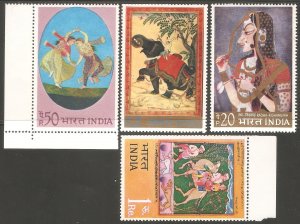 INDIA Sc# 577 - 580 MNH F Set-4 Art