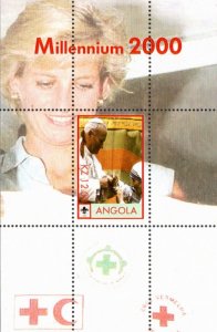 Angola MNH Cinderella Millenium 2000 Pope John II on Princess Diana sheet