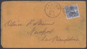 US FANCY CANCEL 1869 Sc 114 TIED ALBION NY TO NEWPORT