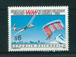 Austria 1989 World Gliding Championships stamp. MNH. Sg 2187