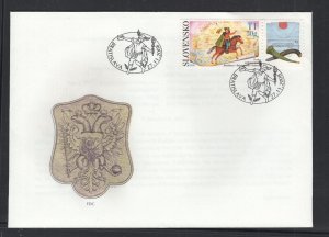 Slovakia #554  (2008 Stamp Day issue) with label on unaddressed FDC