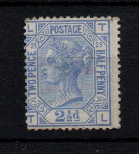 GB QV 2 1/2d blue SG157 Plate 23 mint no gum WS45955