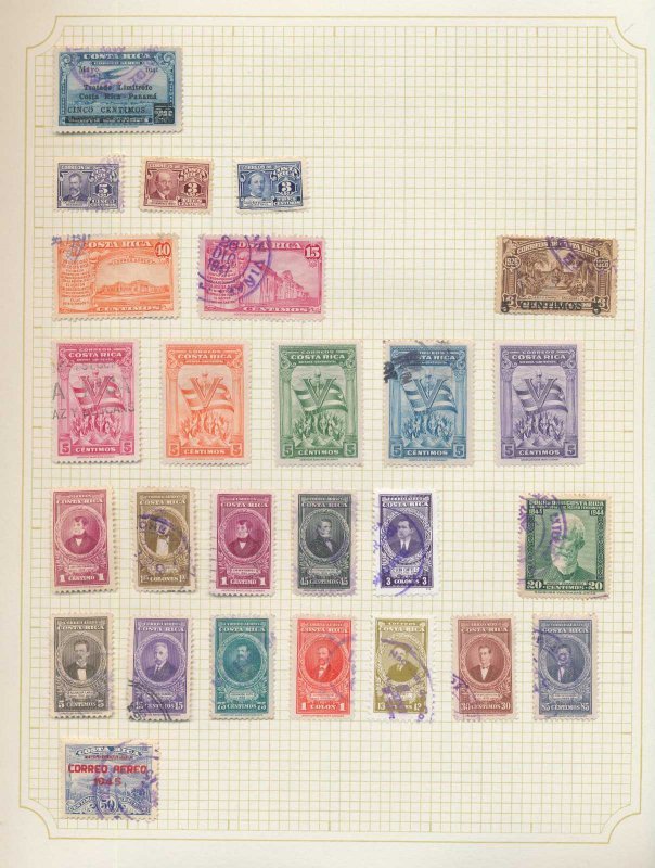 Costa Rica 1863/1960s MH Unused Used Airs On 12 Pages (Apx 180+Items)(AB113 