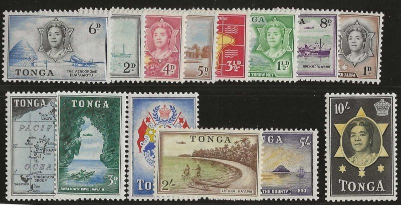 Tonga Sc #100-113  set of 14 OG / MH VF