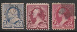 U.S. Scott #219-219D-220 Franklin-Washington Stamp - Used Single