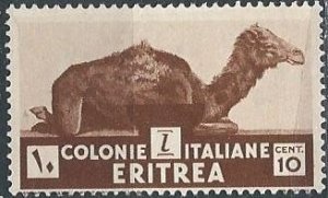 Eritrea 160 (mlh) 10c camel, brown (1934)