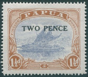 Papua 1931 2d on 1½d cobalt & light brown SG121 unused