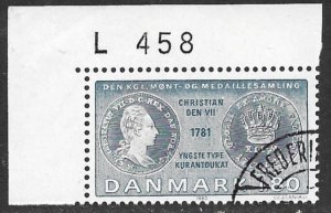 DENMARK 1980 1.80k Gold Coin of Christian VII Pictorial Sc 674 VFU