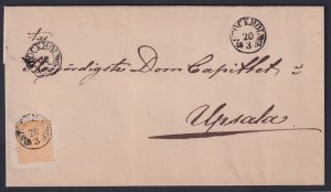 Sweden, Scott 4e (Facit 4f), 1857 on cover to Upsala, Double Rate, w/ Obermuller