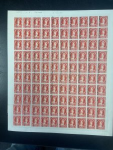 New Brunswick #9Piii,iv,v Extra Fine Proof Sheet Of 100 With Rare Specimen Ovpt