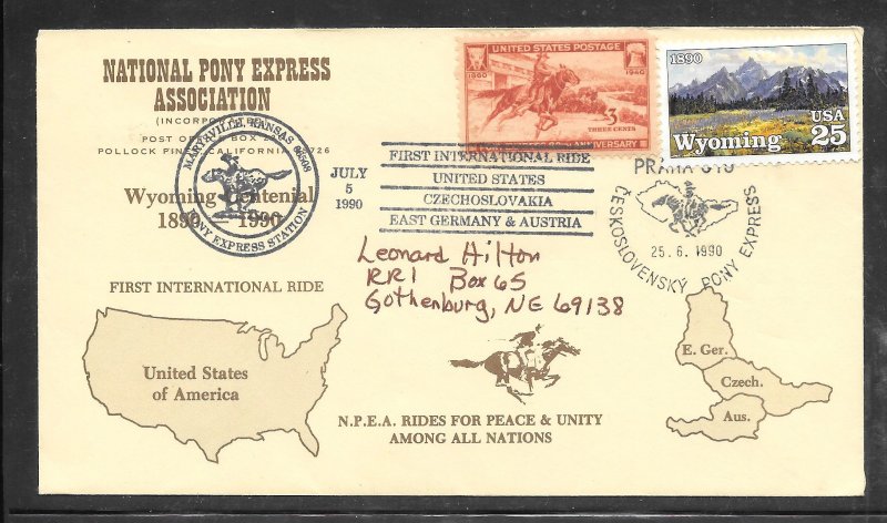 Just Fun Cover #894 Jun/25/1990 First International Ride Pony Express (my4655)