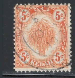 Malaya States - Kedah 1922 Sheaf of Rice 5c Scott # 30 Used