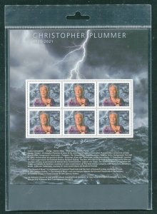 Canada 3302 Christopher Plummer Stamp Sheet MNH 2021