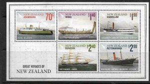 NEW ZEALAND SGMS3395 2012 GREAT VOYAGES MNH