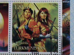 ​TURKMENISTAN STAMP:2001 FAMOUS NUDE PAINTING-CTO-STAMP S/S SHEET