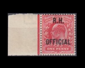 1902 Great Britain  D75 King Edward VII - Overprint - R.H.OFFICIAL 250,00 €