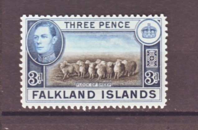 J22344 Jlstamps 1938-46 falkland islands part of set mh #87a sheep