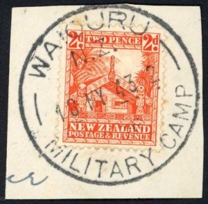 New Zealand SG580 2d Orange Perf 14 x 13.5 Mult Wmk Waiouru Military Camp Pmk